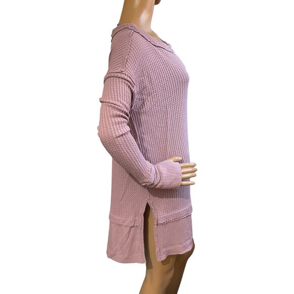 We the Free|Free People North Shore Oversized Thermal Waffle Knit Tunic Top XS - Picture 5 of 13